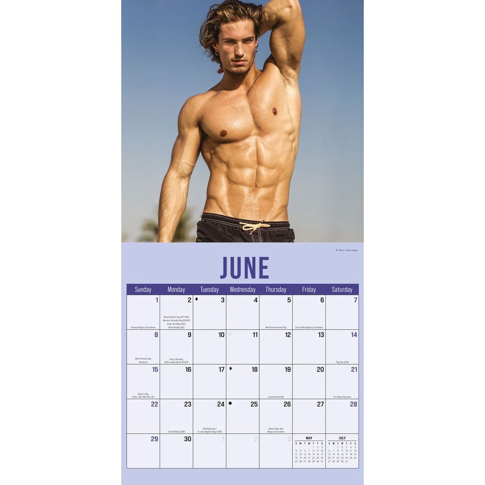 Hunks in Trunks 2025 Wall Calendar