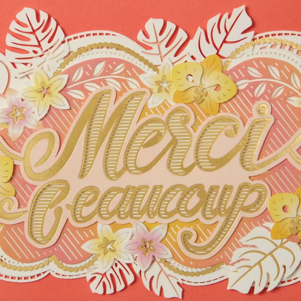 Laser Cut Merci Beacoup Thank You Card Fifth Alternate Image width=&quot;1000&quot; height=&quot;1000&quot;