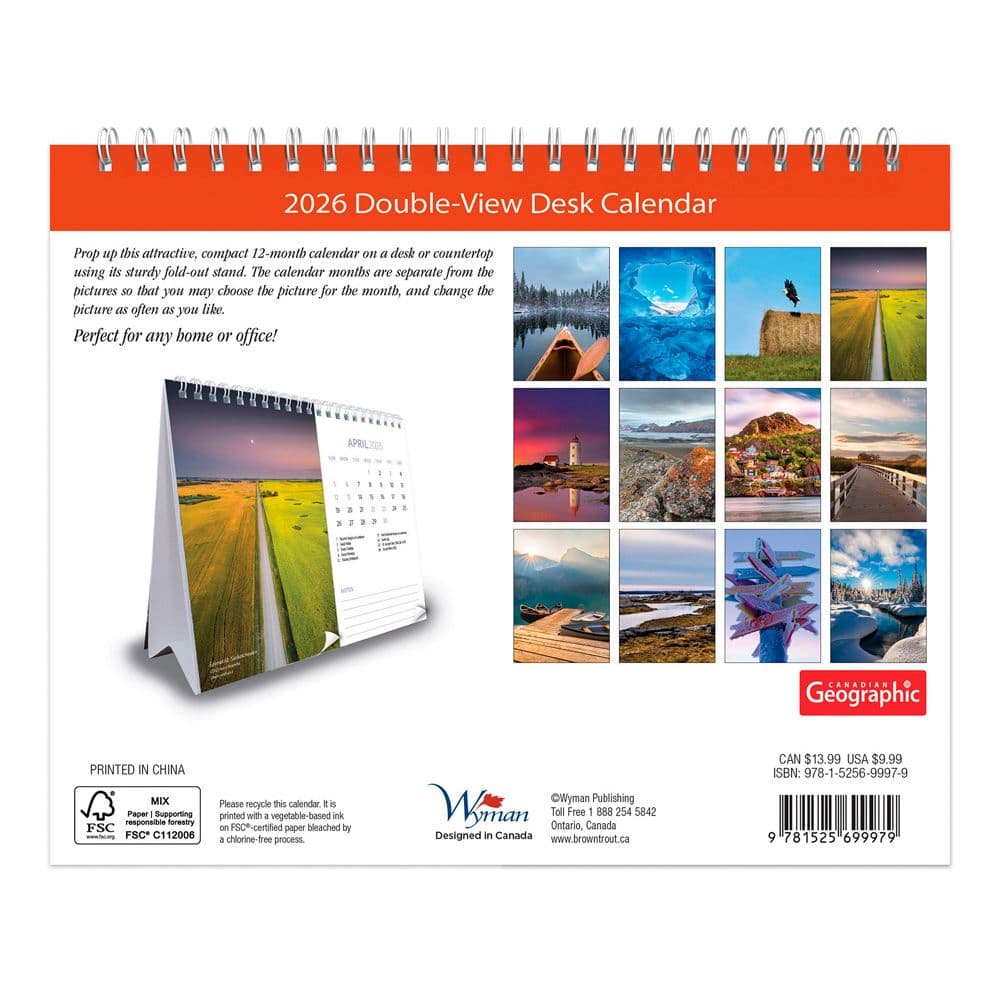 Canadian Geographic Scenic 2026 Easel Desk Calendar First Alternate Image