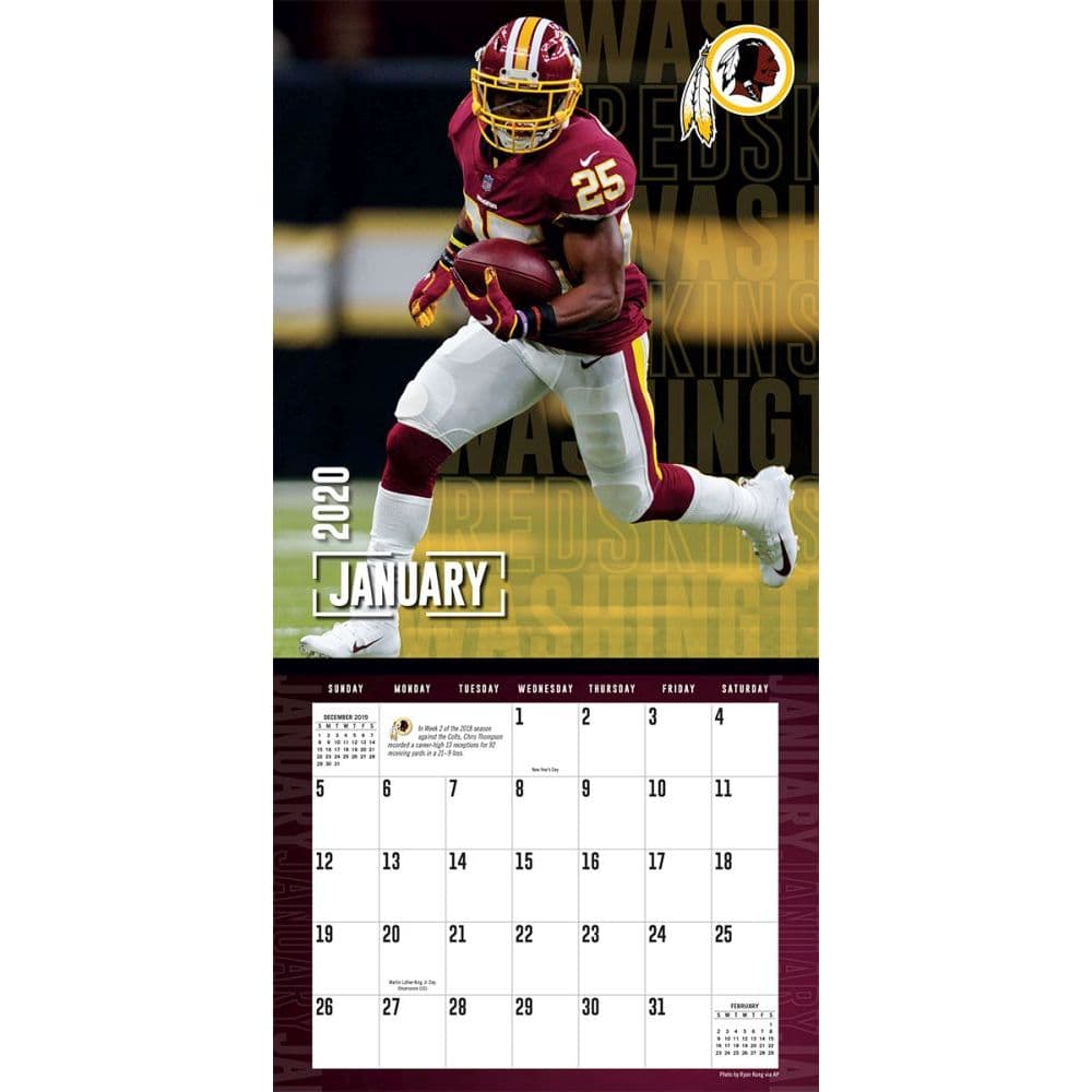 Washington Redskins 2022 Schedule Washington Redskins Wall Calendar - Calendars.com