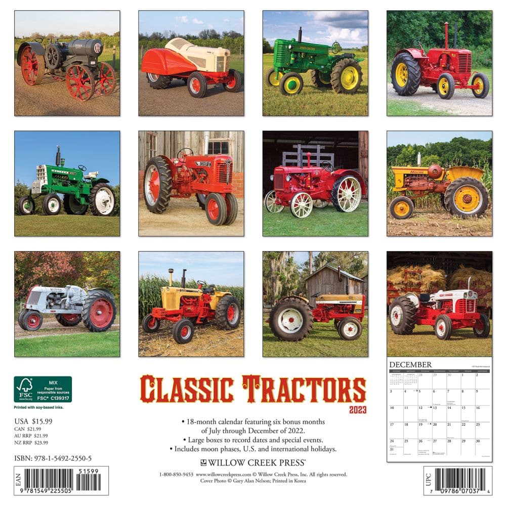 Tractors 2023 Wall - Calendars.com