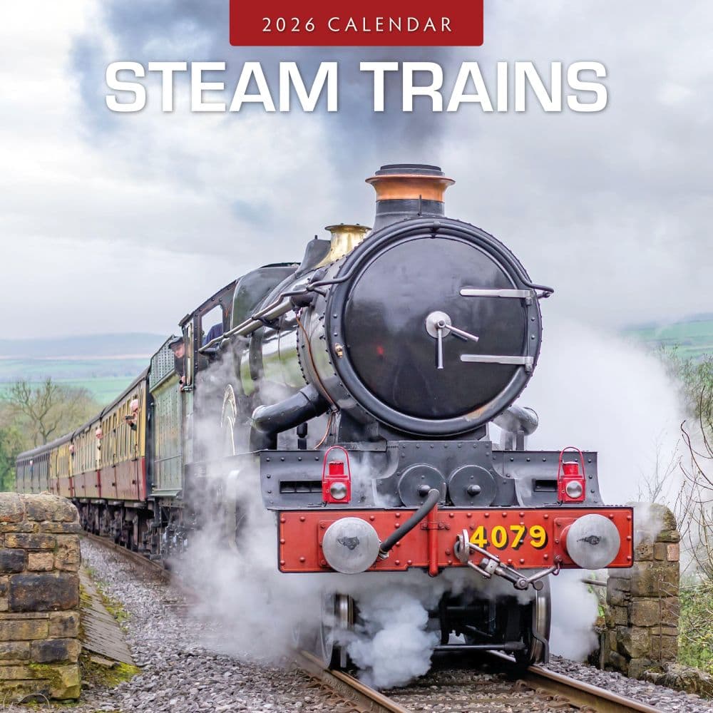 Steam Trains 2026 Wall Calendar Main Product Image