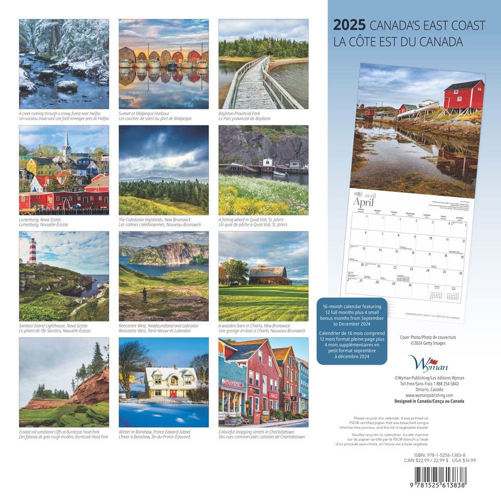 Canadas East Coast 2025 Wall Calendar