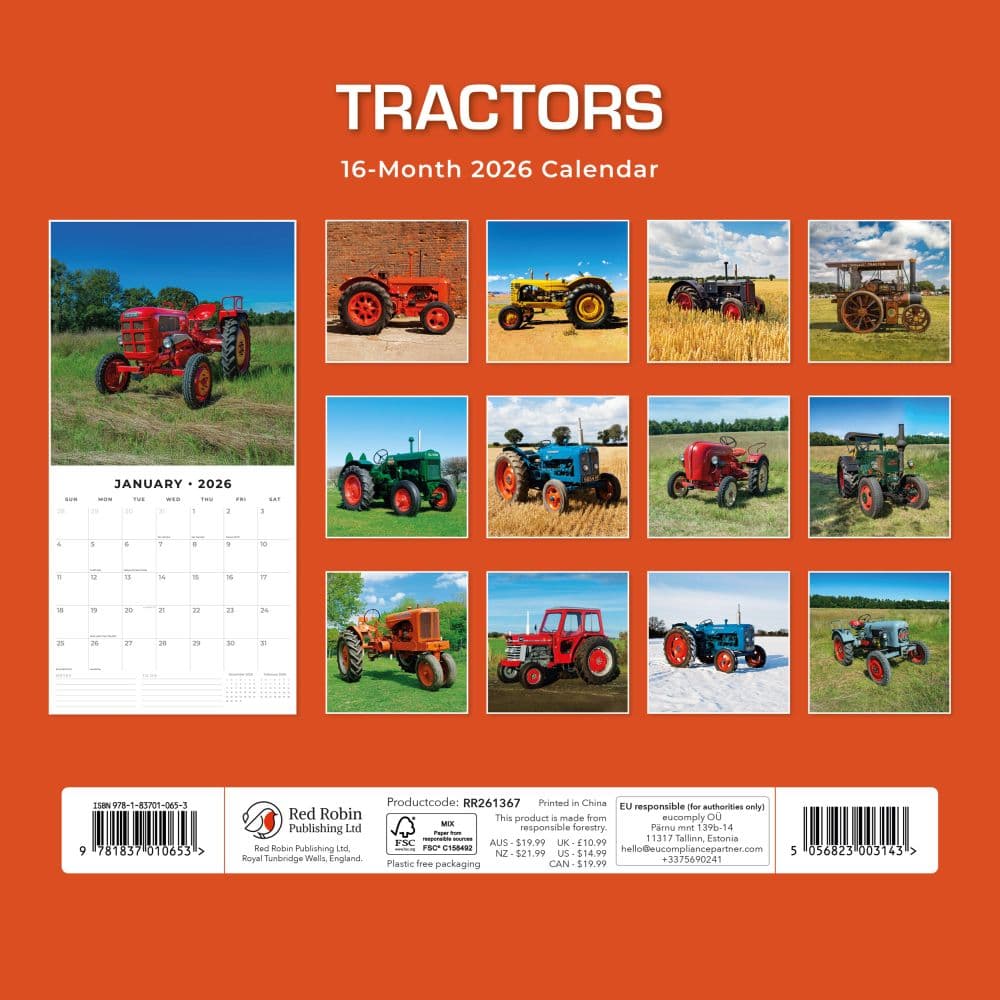 Tractors 2026 Wall Calendar First Alternate Image