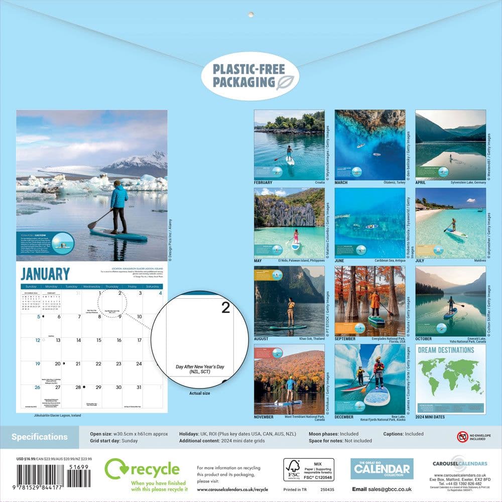 Paddleboarding 2025 Wall Calendar First Alternate Image width=&quot;1000&quot; height=&quot;1000&quot;