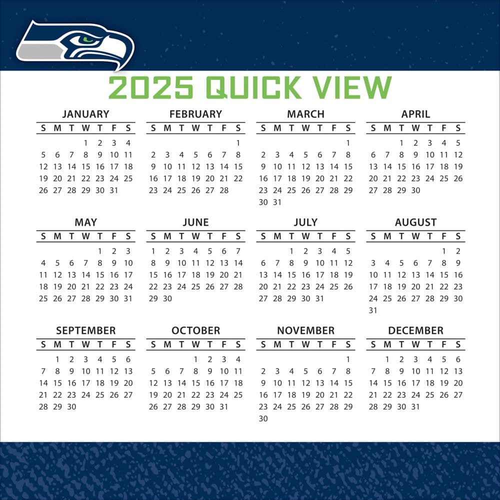 NFL Seattle Seahawks 2025 Desk Calendar Quick View