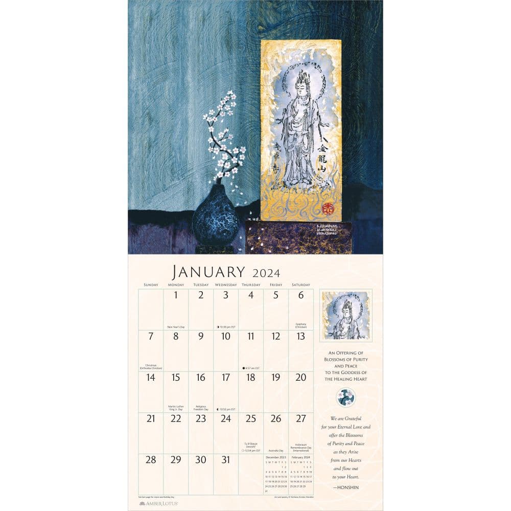 Meditations Heal Poetry 2024 Wall Calendar