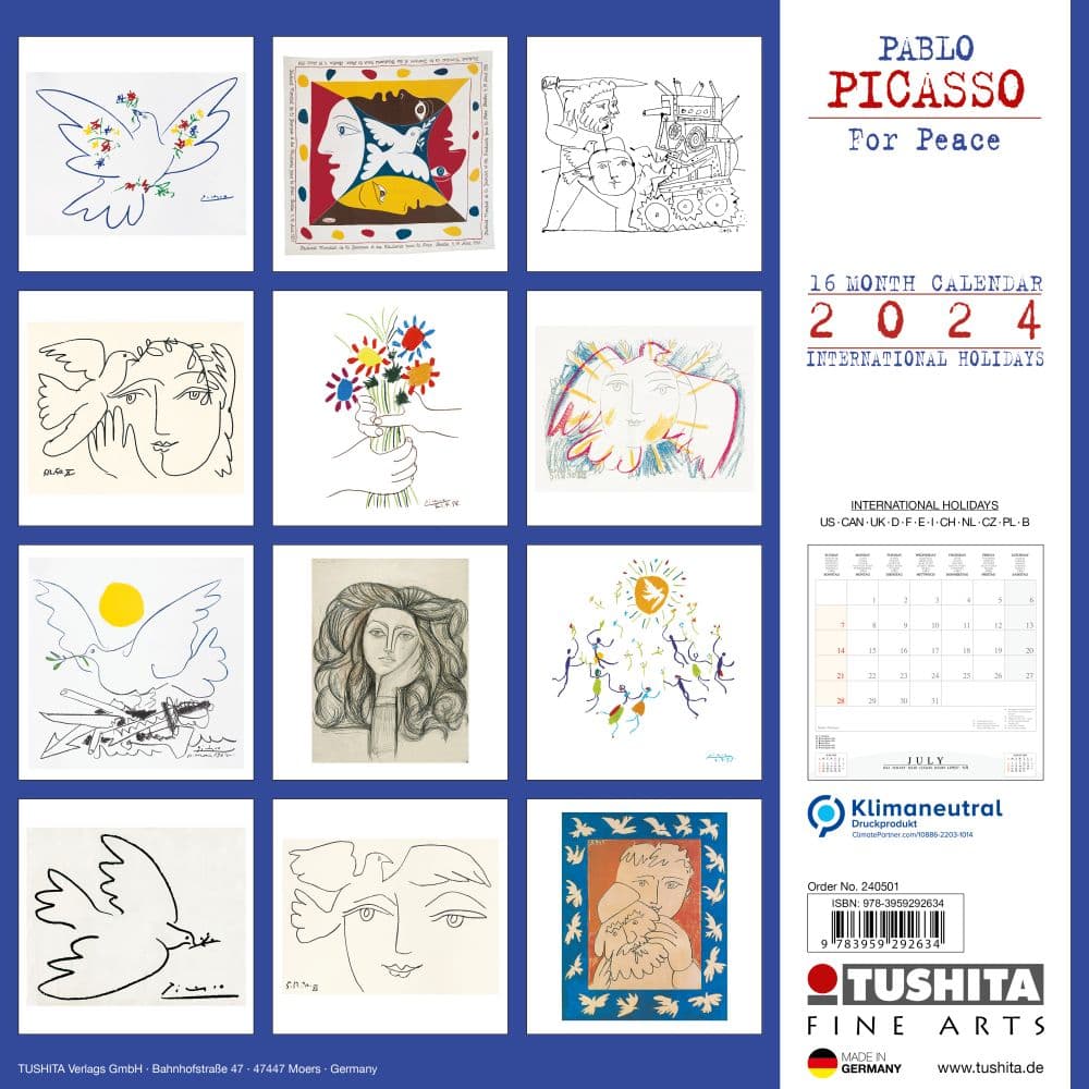Picasso For Peace 2024 Wall Calendar First Alternate Image width=&quot;1000&quot; height=&quot;1000&quot;