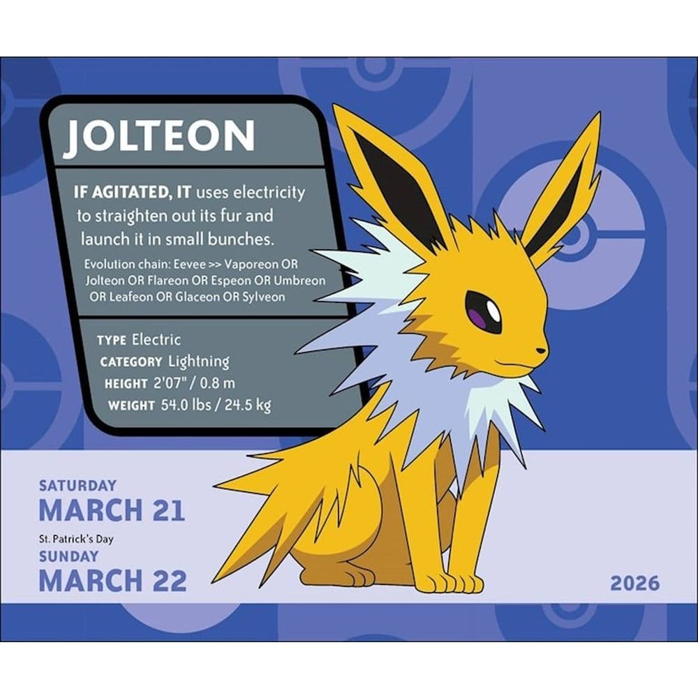 Pokemon 2026 Desk Calendar Second Alternate Image