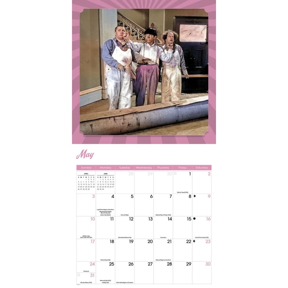 Three Stooges 2026 Wall Calendar Third Alternate Image