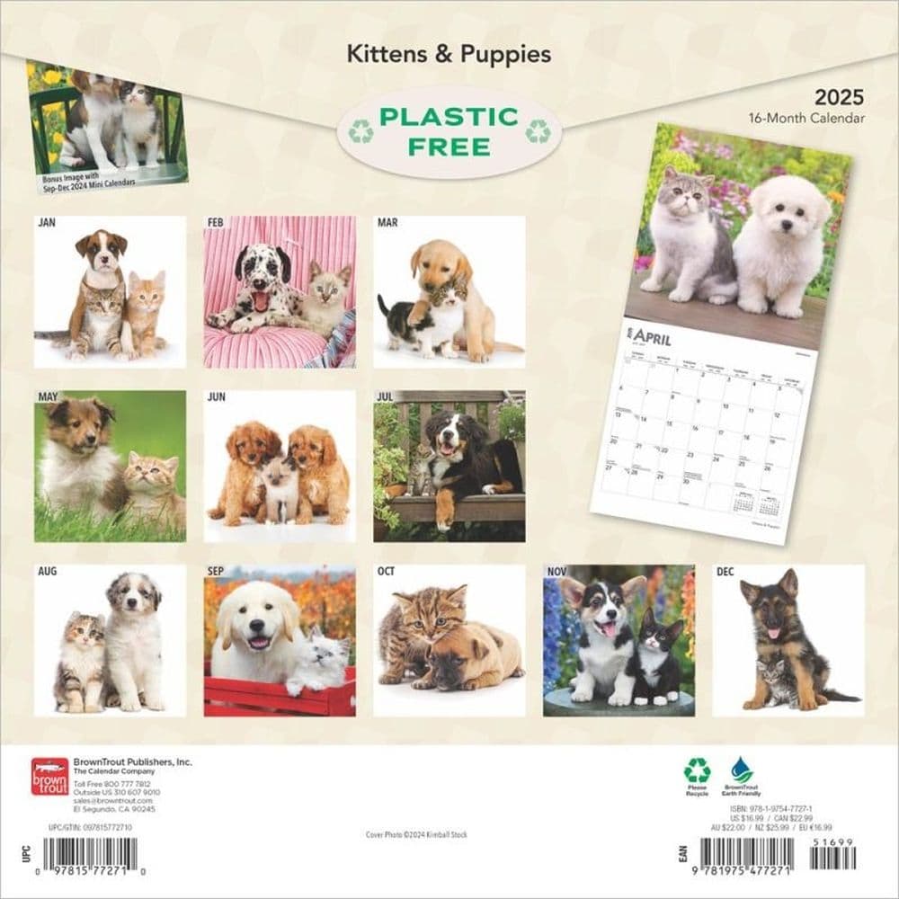 Kittens and Puppies 2025 Wall Calendar First Alternate Image