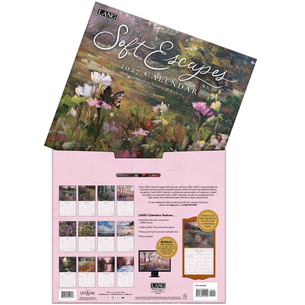 Soft Escapes 2027 Wall Calendar by Valerie McKeehan Fourth Alternate Image