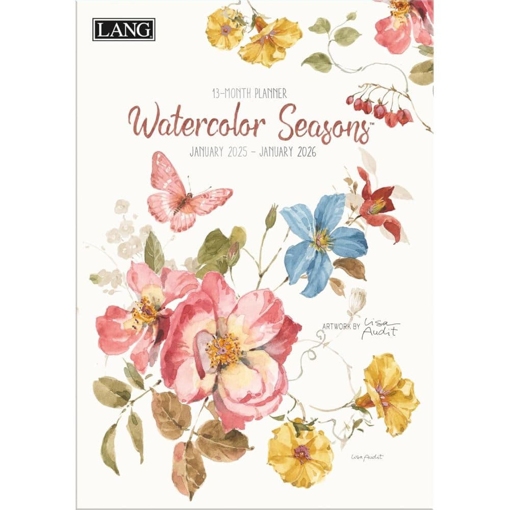 Watercolor Seasons by Lisa Audit 2025 Monthly Planner - Calendars.com