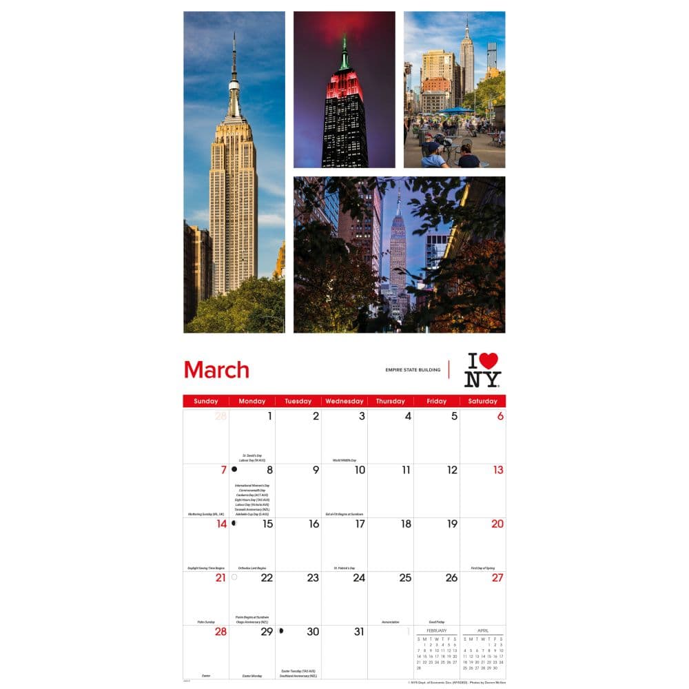 I Love NY Photographs 2027 Wall Calendar Second Alternate Image