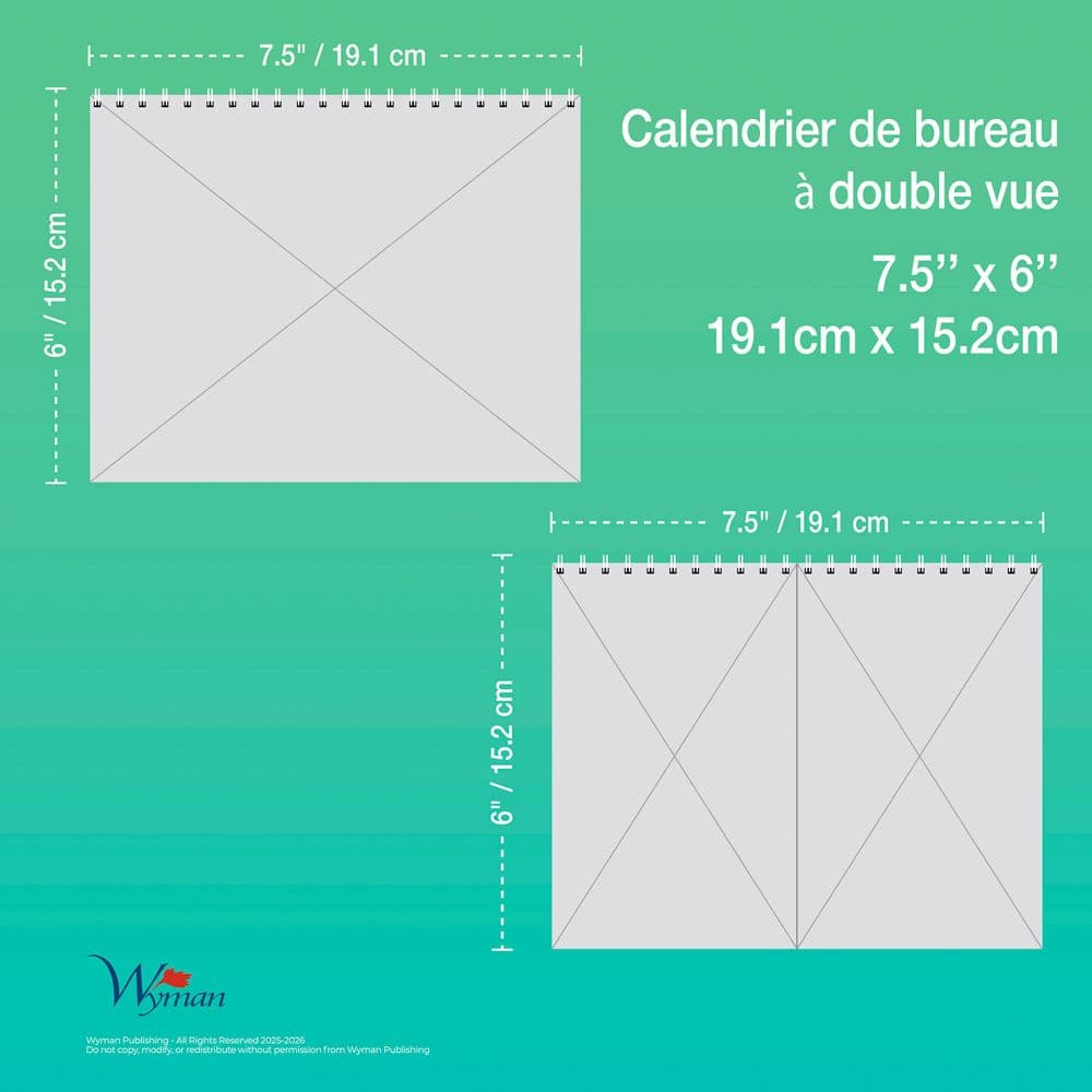 Quebec Double 2026 Easel Desk Calendar French Sixth Alternate Image