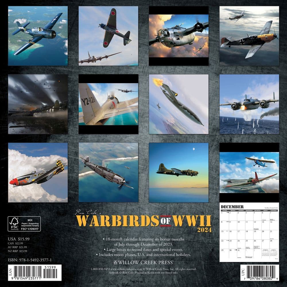 Warbirds of WWII 2024 Wall Calendar