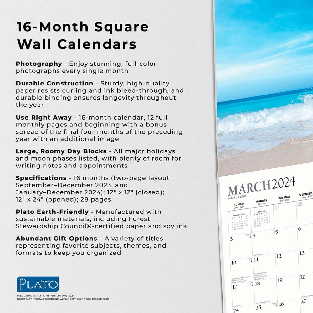 Beaches 2024 Wall Calendar Fourth Alternate Image width=&quot;1000&quot; height=&quot;1000&quot;