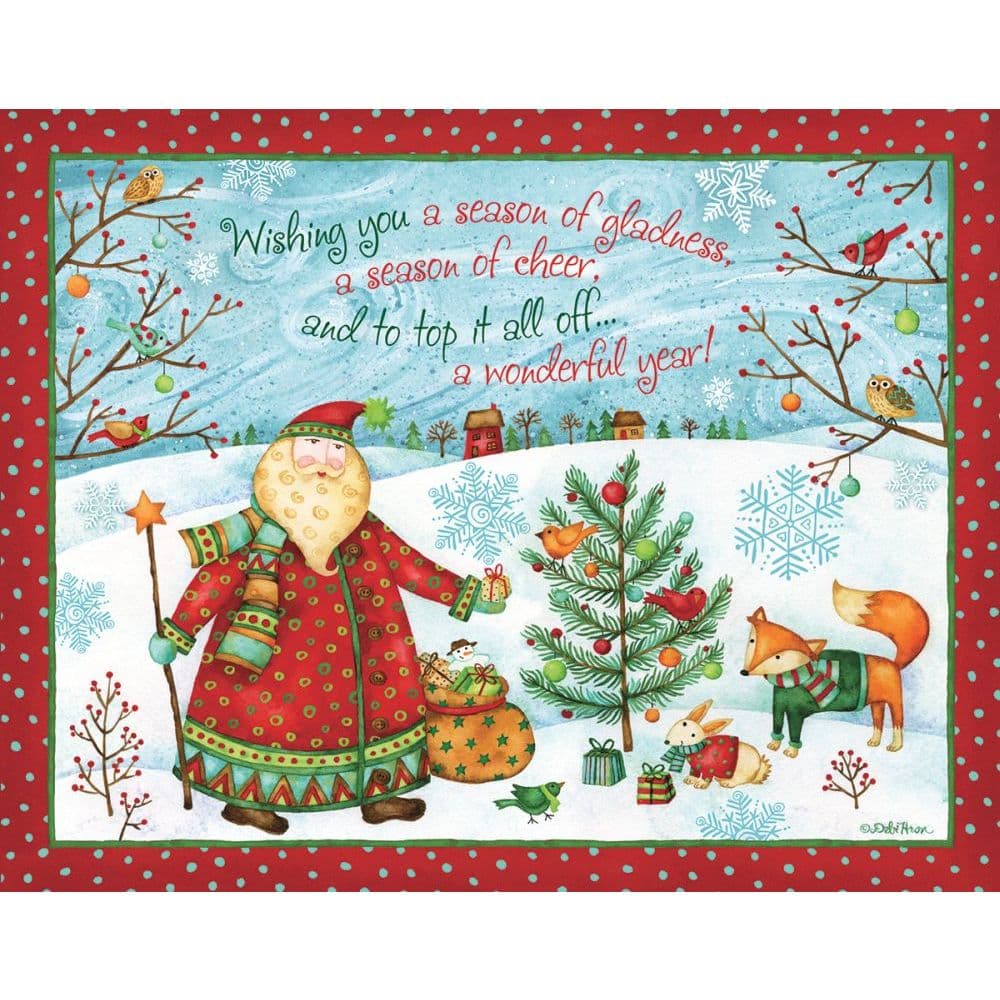 Santa's Gift Boxed Christmas Cards by Debi Hron