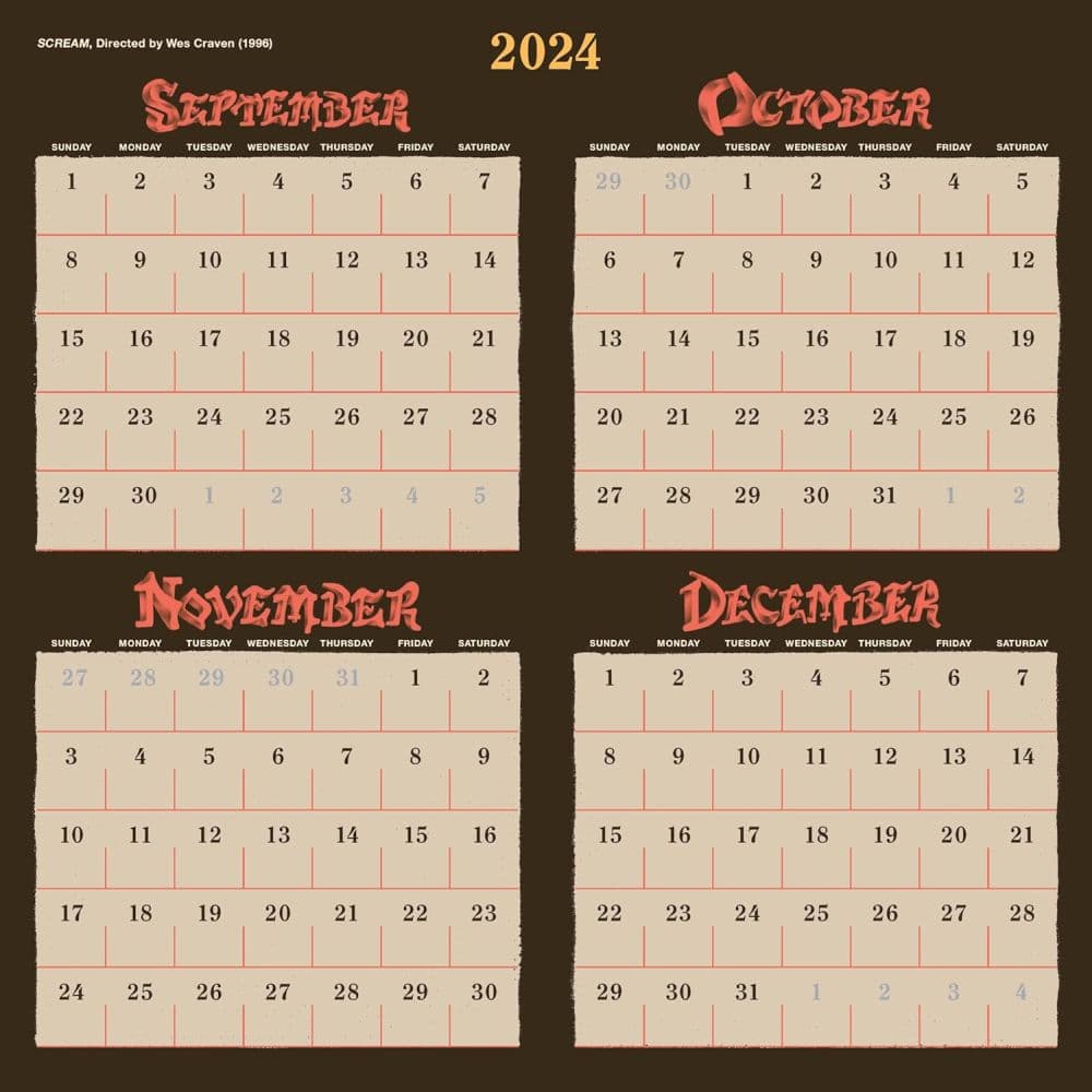 Classic Horror Movies 2025 Wall Calendar Third Alternate Image width=&quot;1000&quot; height=&quot;1000&quot;