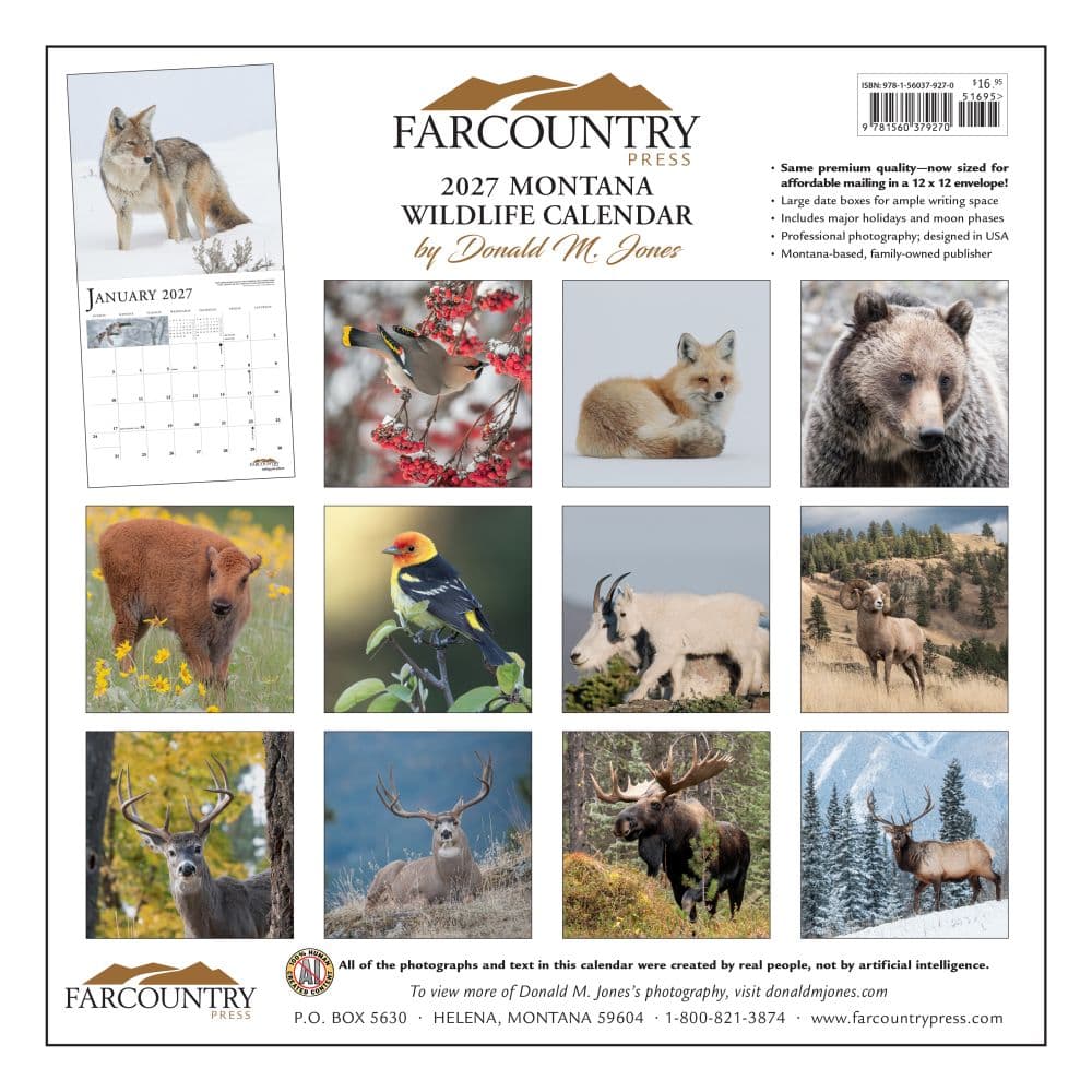 Montana Wildlife 2027 Wall Calendar First Alternate Image