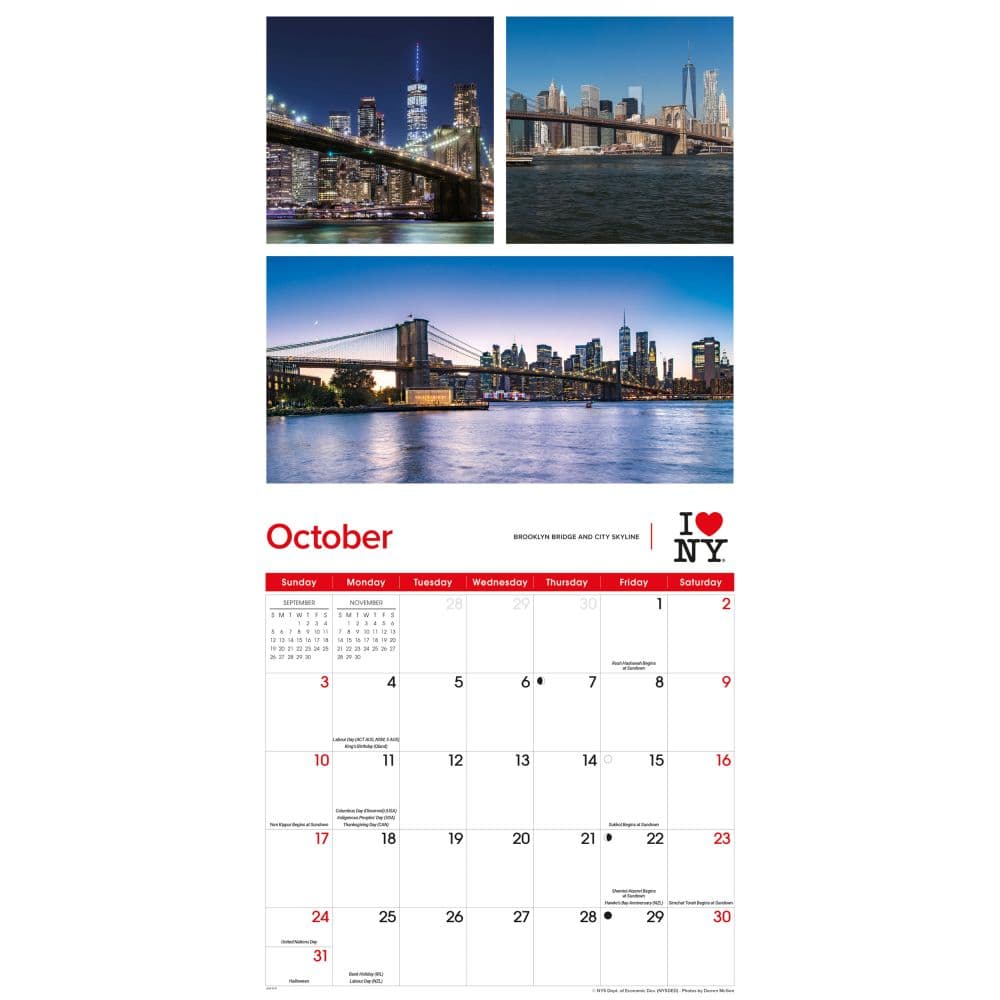 I Love NY Photographs 2027 Wall Calendar Fourth Alternate Image