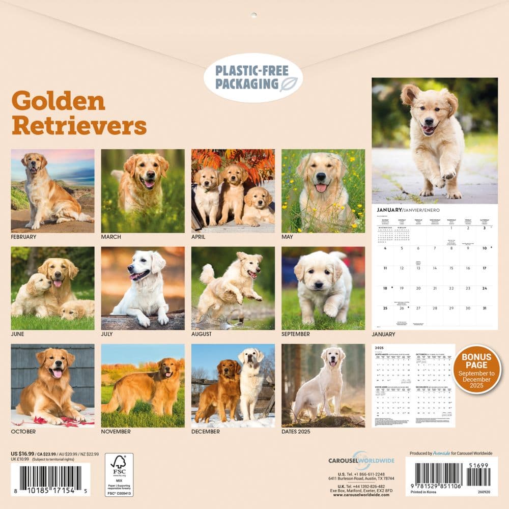 Golden Retrievers 2026 Wall Calendar First Alternate Image
