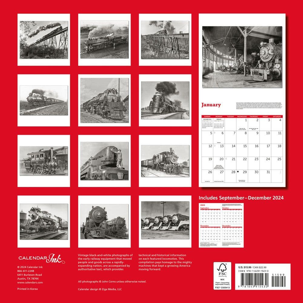 Trains Classic 2025 Wall Calendar First Alternate Image width="1000" height="1000"