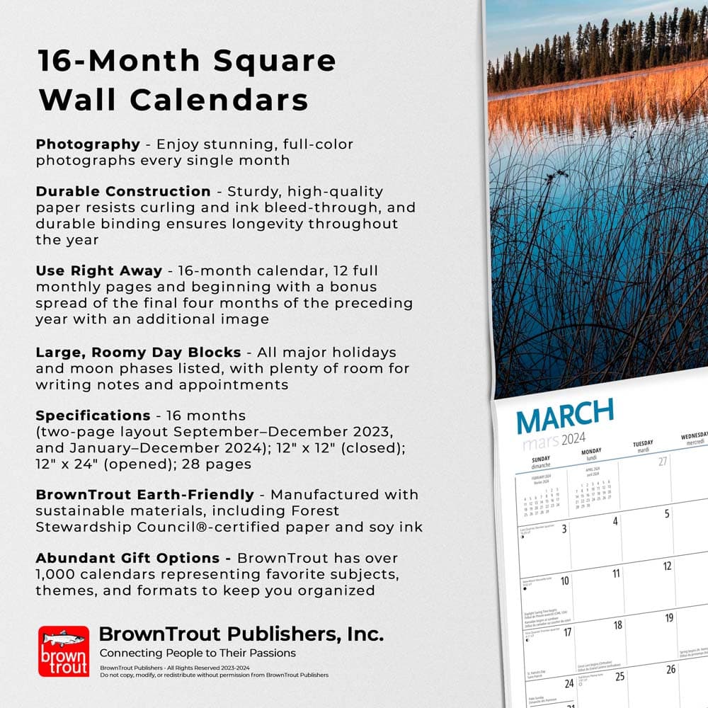 Canadian National Parks 2024 Wall Calendar features