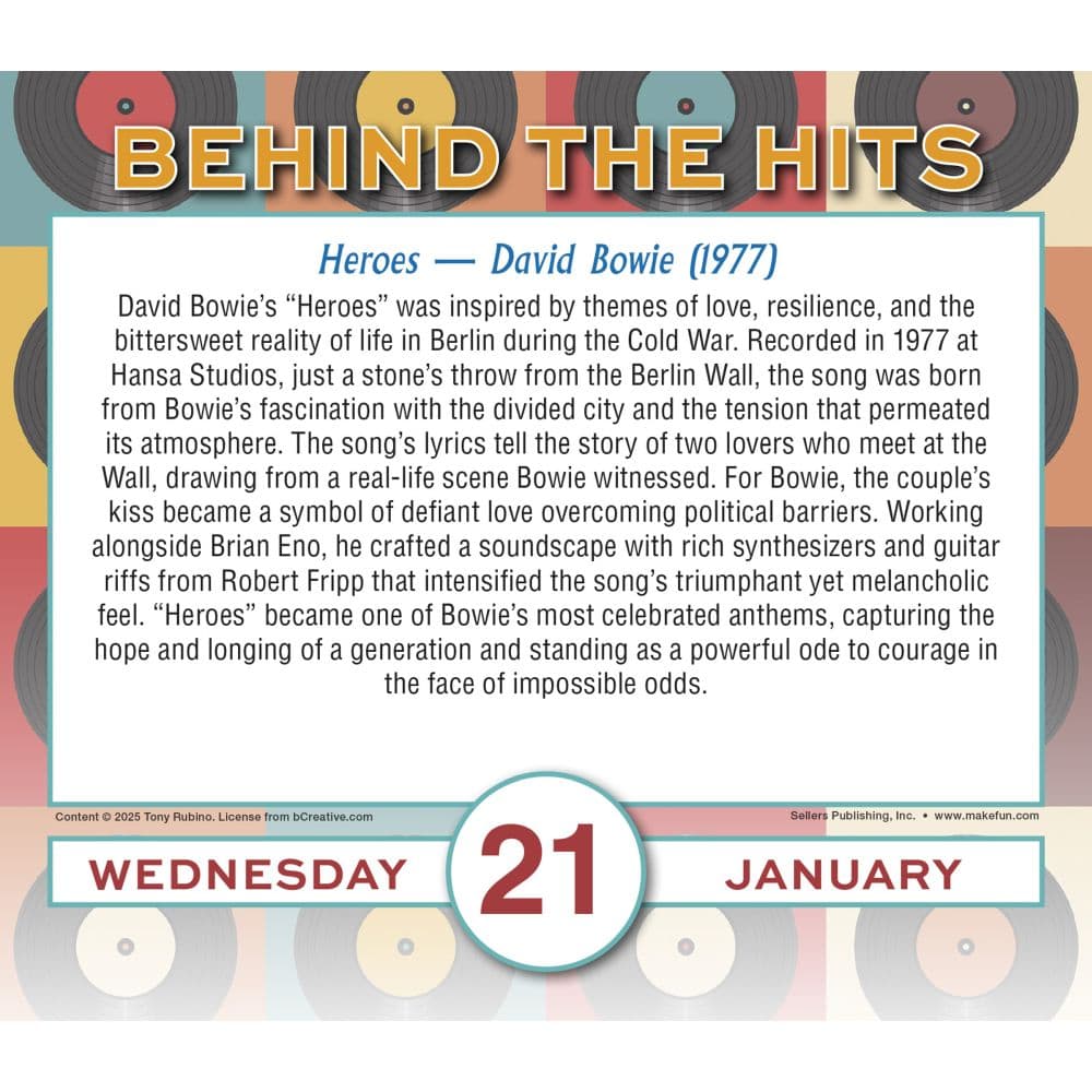 Behind the Hits 2026 Desk Calendar First Alternate Image