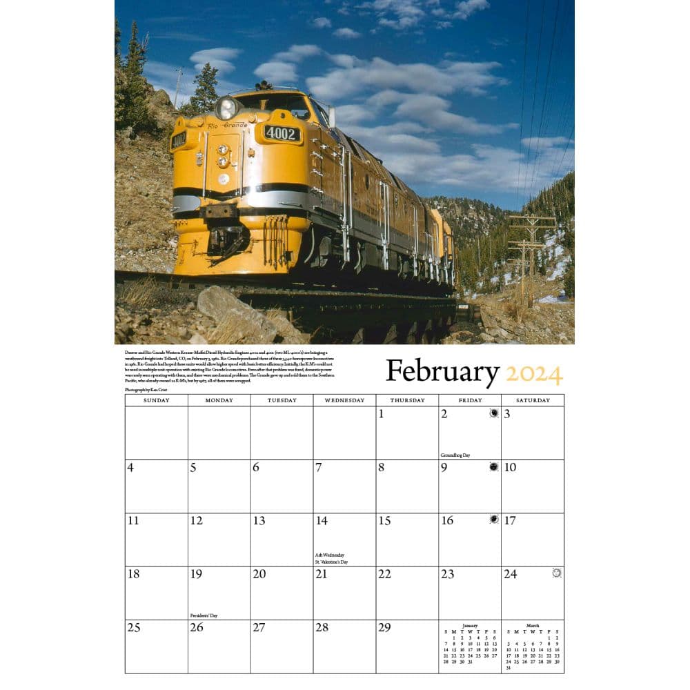Trains Steam Remarkable 2024 Wall Calendar Alternate Image 2