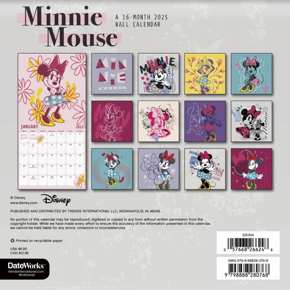 Minnie Mouse 2025 Mini Wall Calendar First Alternate Image width=&quot;1000&quot; height=&quot;1000&quot;
