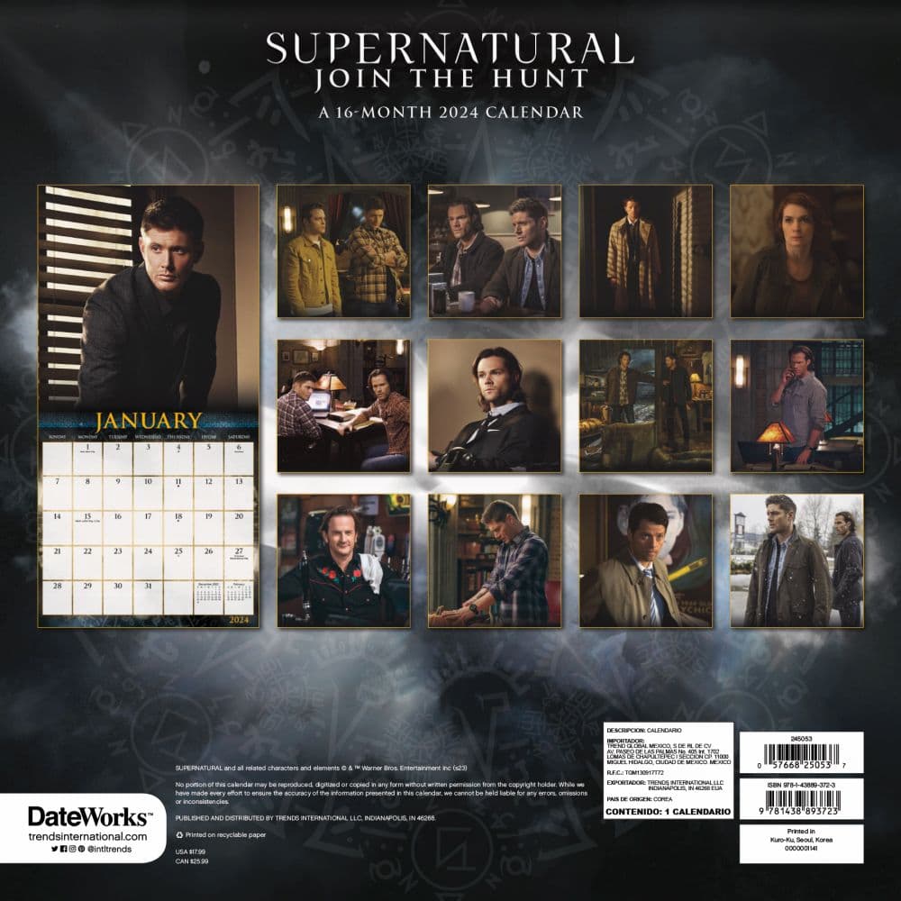 Supernatural 2024 Wall Calendar - Calendars.com