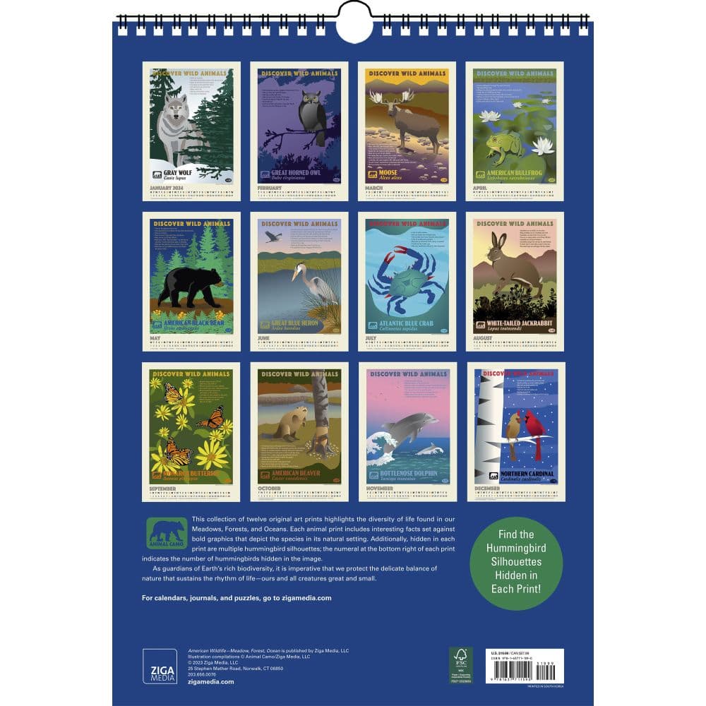 American Wildlife Poster 2024 Wall Calendar First Alternate Image width=&quot;1000&quot; height=&quot;1000&quot;