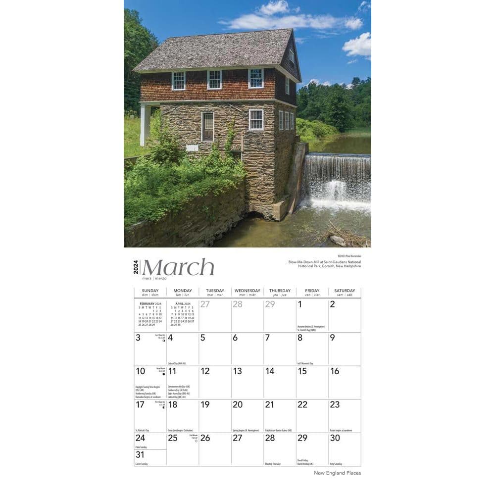 New England 2024 Mini Wall Calendar