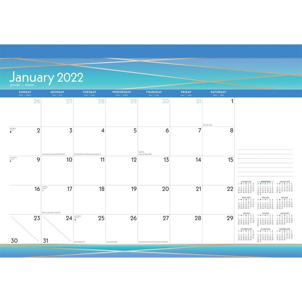 Seaside Currents 2022 Desk Pad