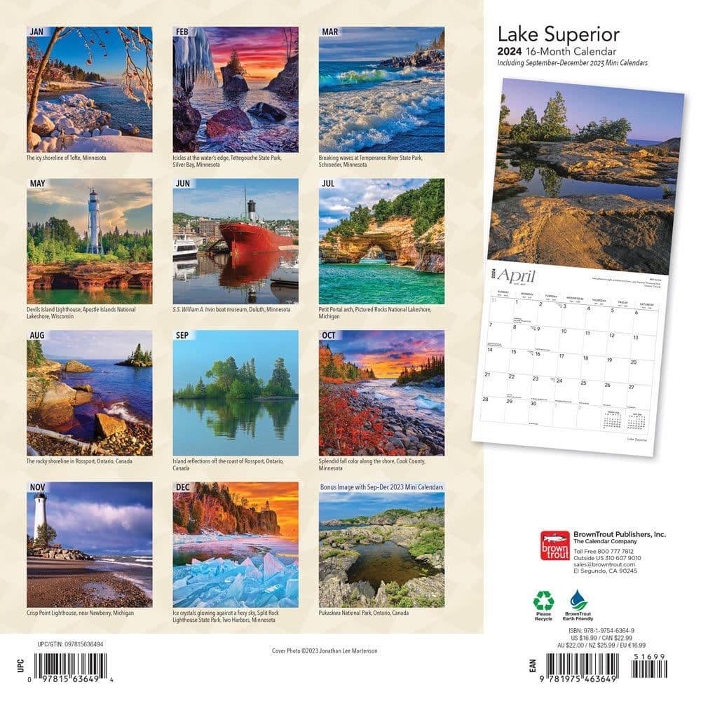 Lake Superior 2024 Wall Calendar