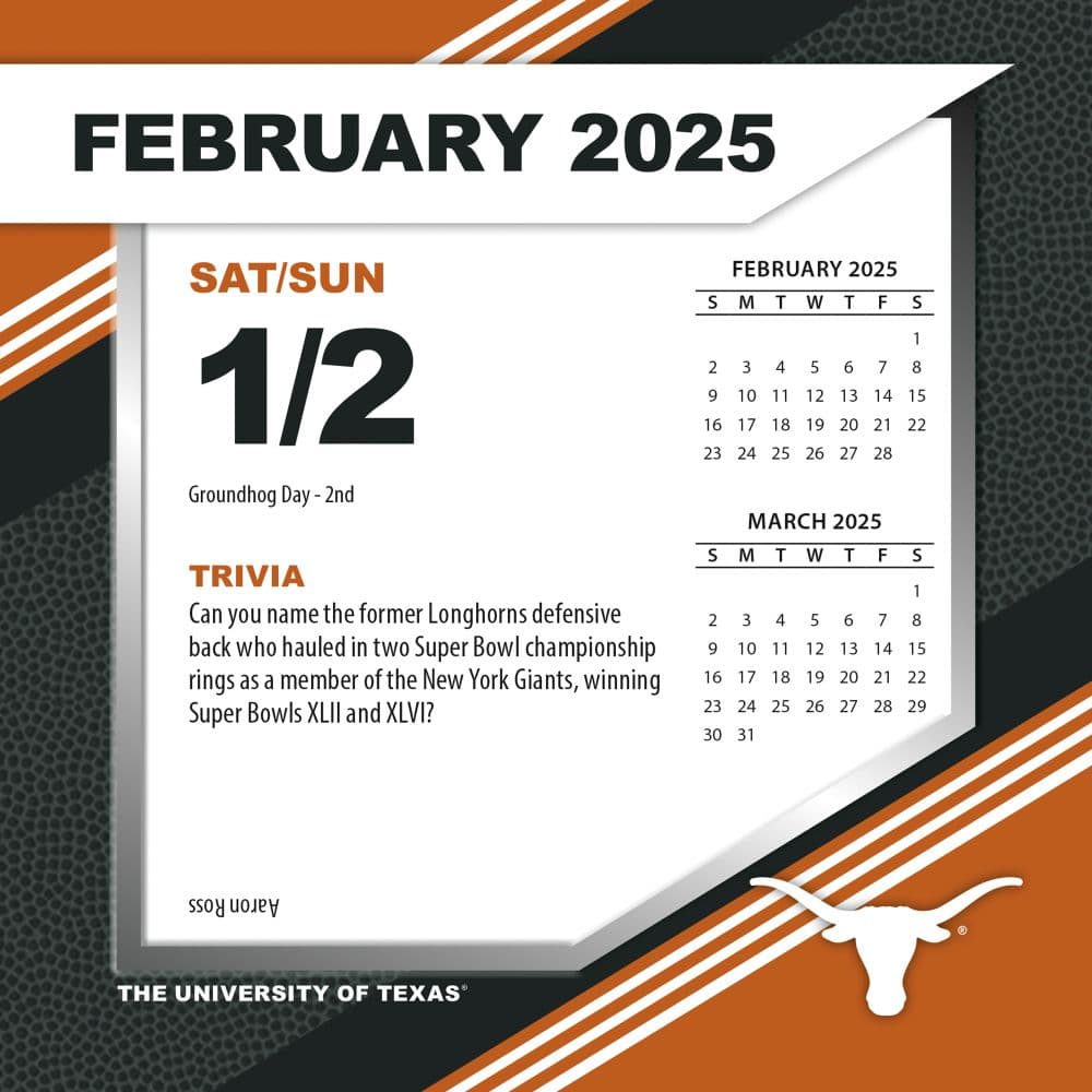 COL Texas Longhorns 2025 Desk Calendar Second Alternate Image