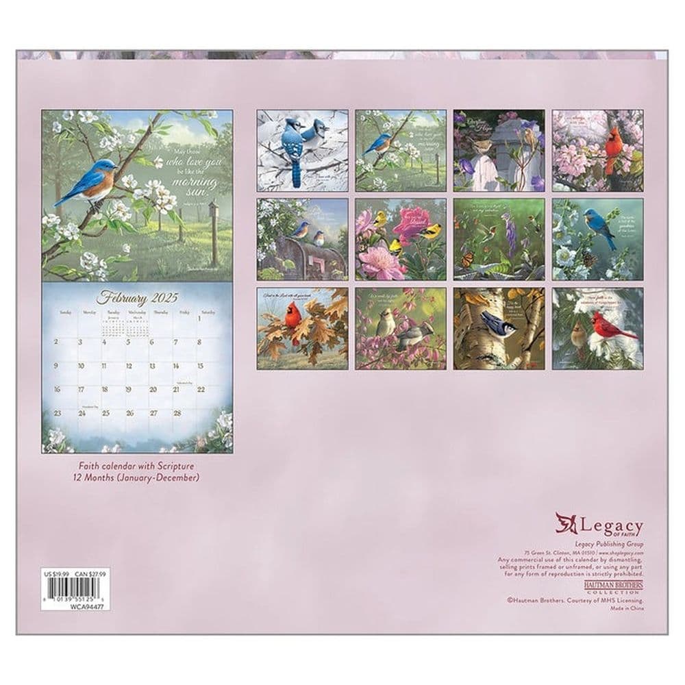 Songbirds of Faith by Hautman Brothers 2025 Wall Calendar First Alternate Image width=&quot;1000&quot; height=&quot;1000&quot;