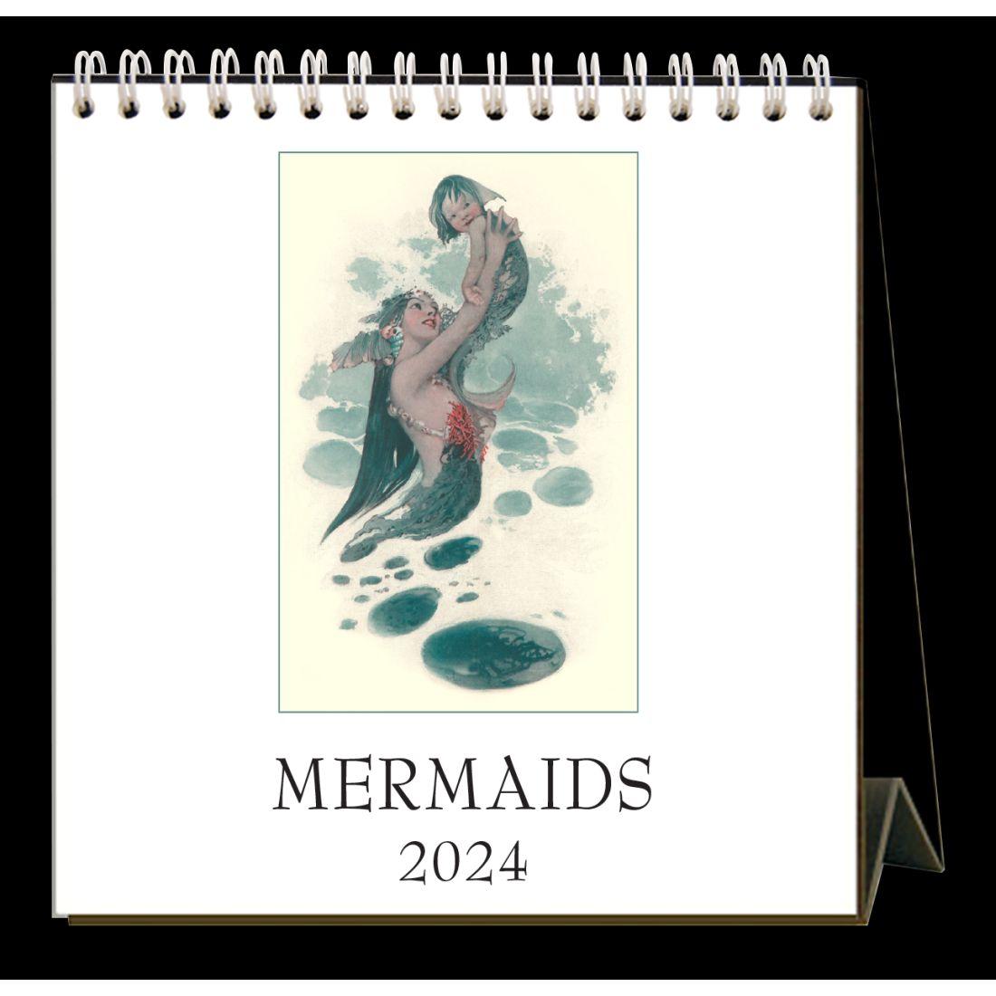 Mermaids 2024 Easel Desk Calendar - Calendars.com