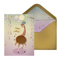 image Joyful Giraffe Birthday Celebration Card