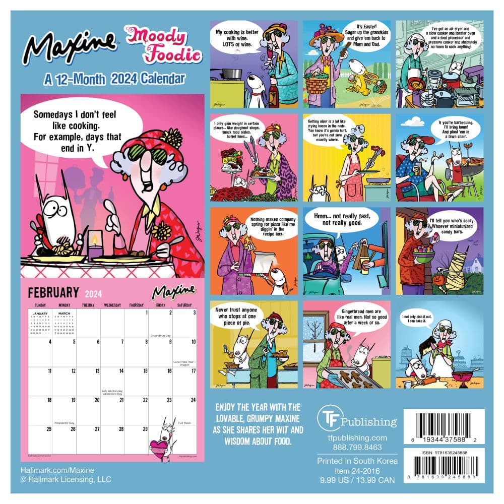 Maxine 2025 Wall Calendar 12 Month