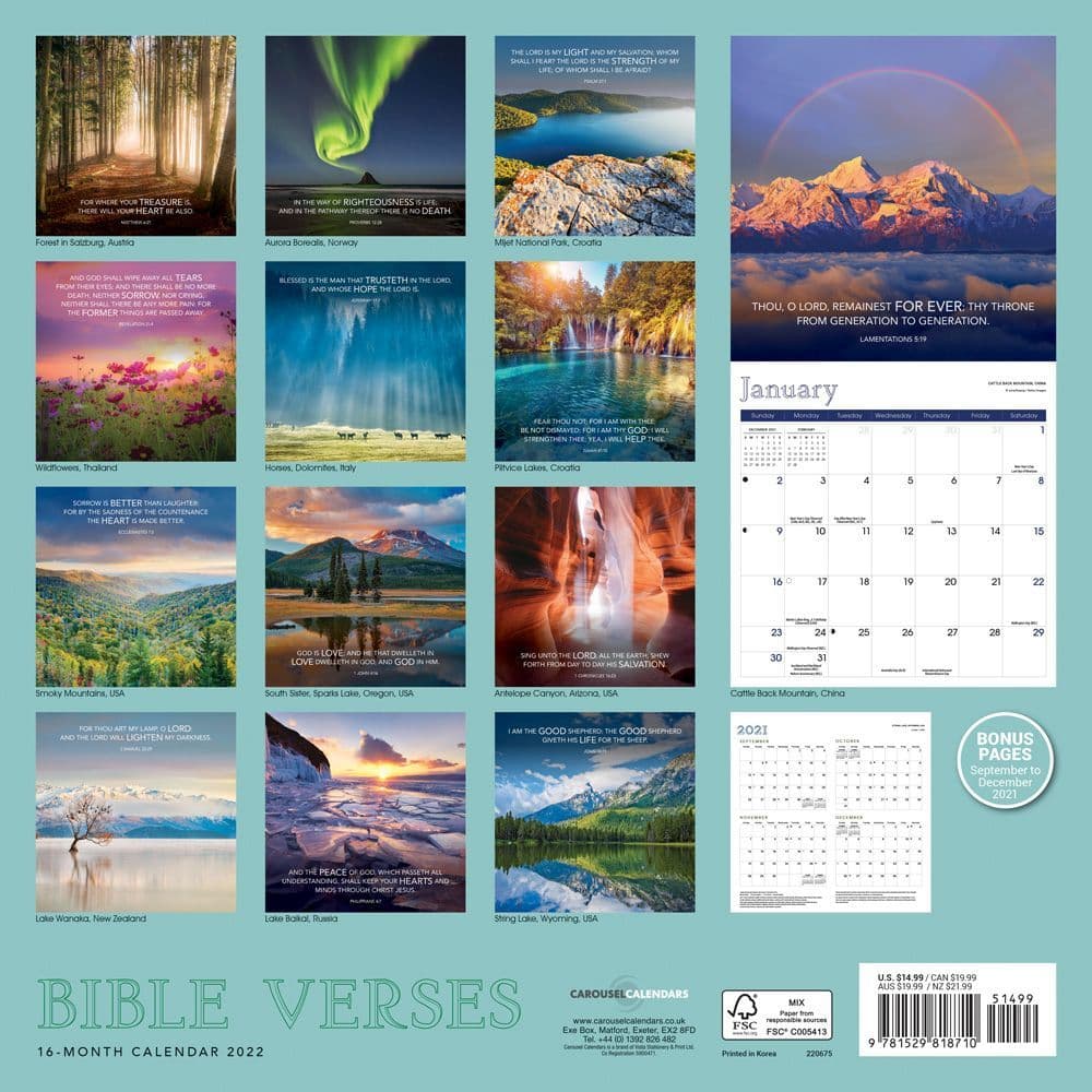 Bible Verses 2022 Wall Calendar - Calendars.com