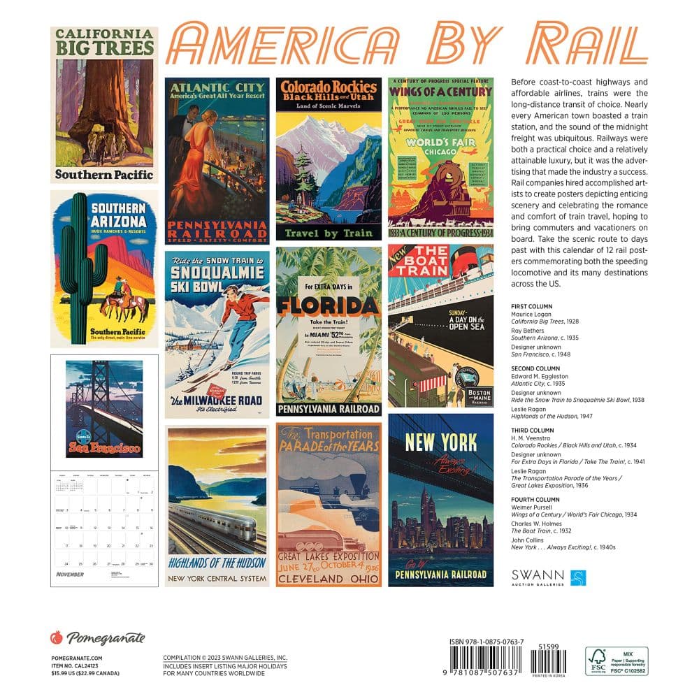 America By Rail 2024 Wall Calendar_ALT1
