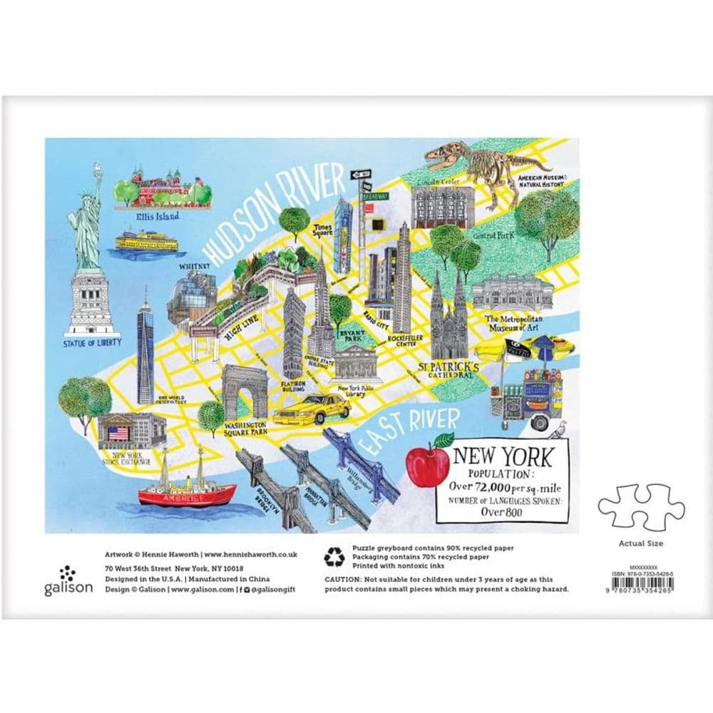 New York City Map 1000pc Puzzle Third Alternate Image