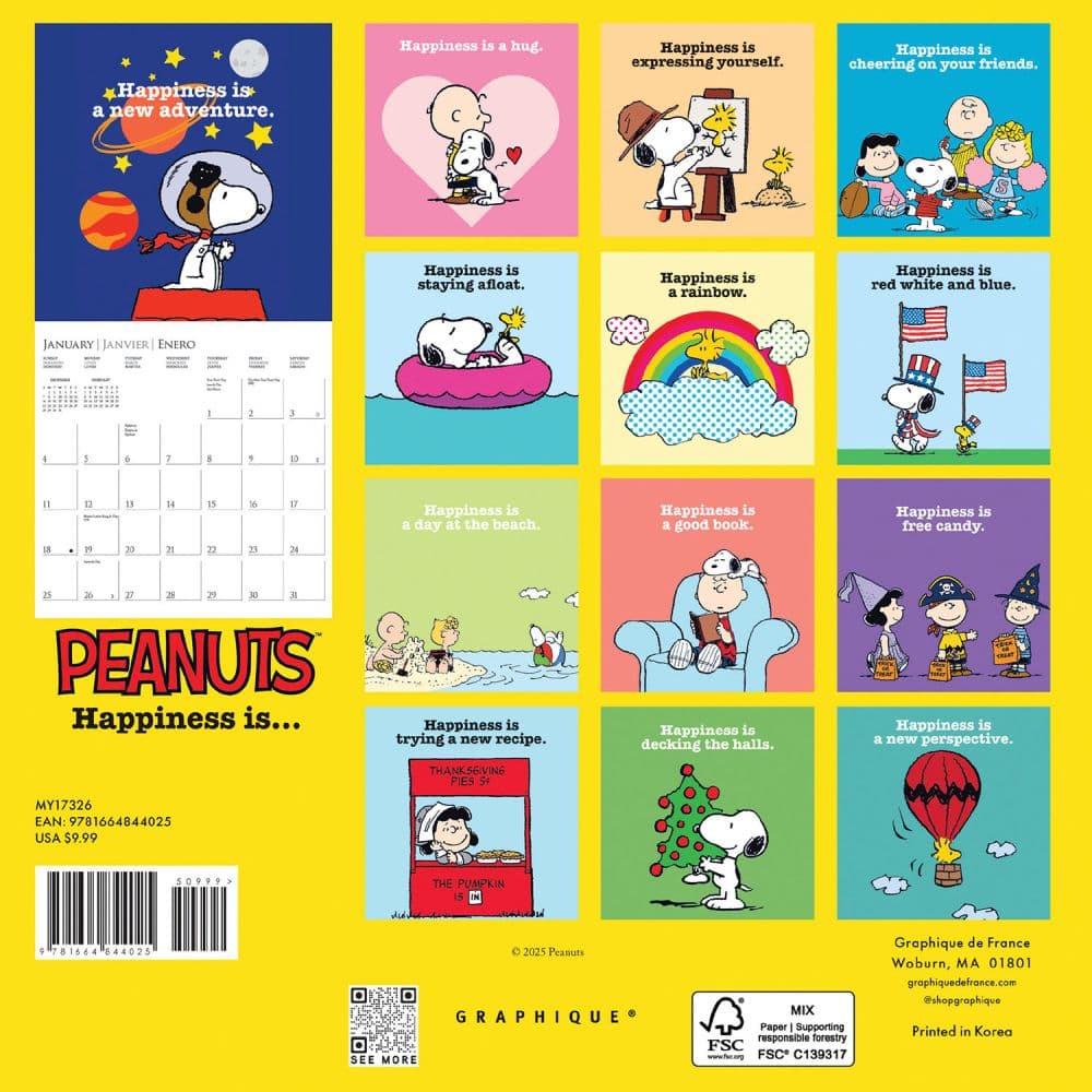 Peanuts 2026 Mini Wall Calendar First Alternate Image