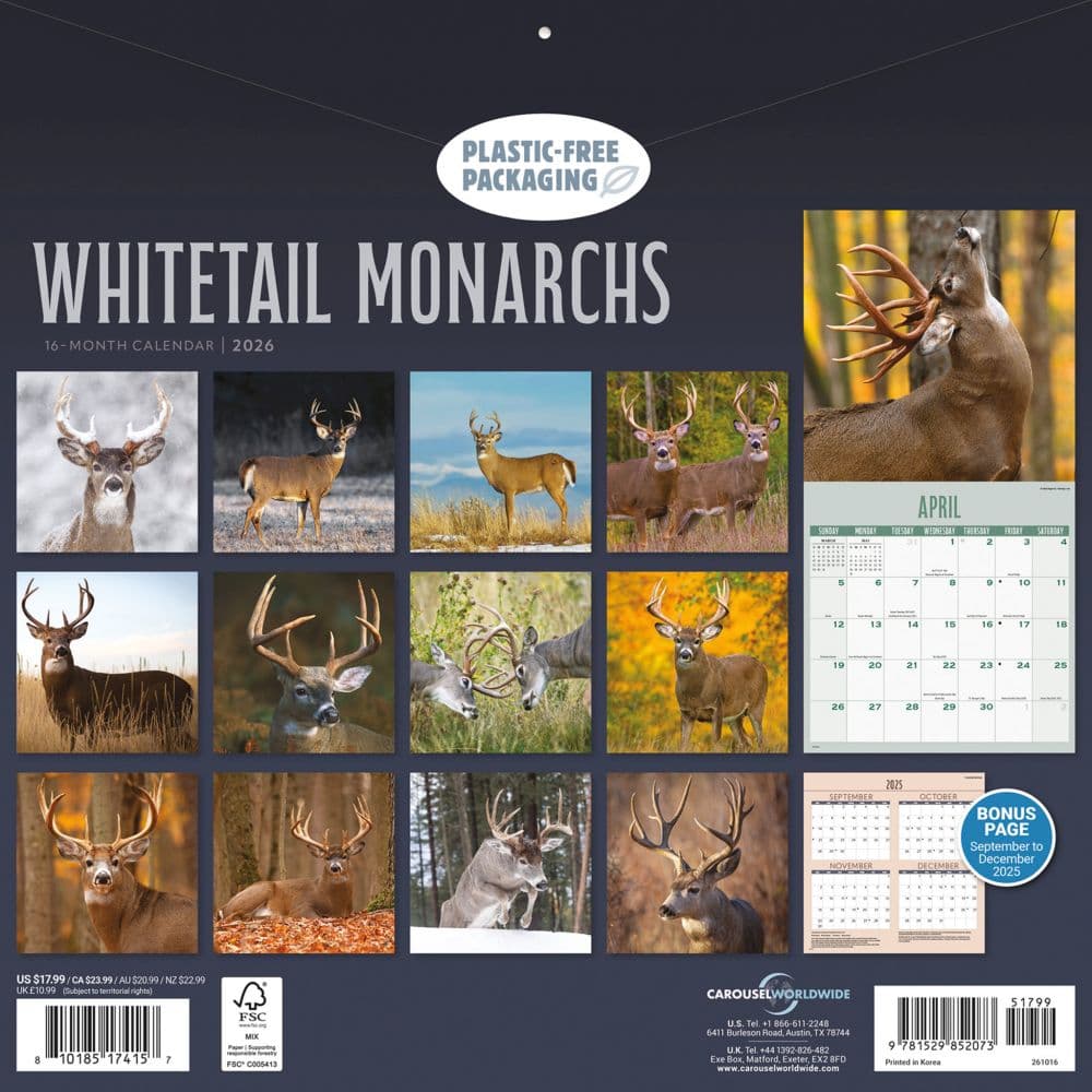 Whitetail Monarchs 2026 Wall Calendar First Alternate Image