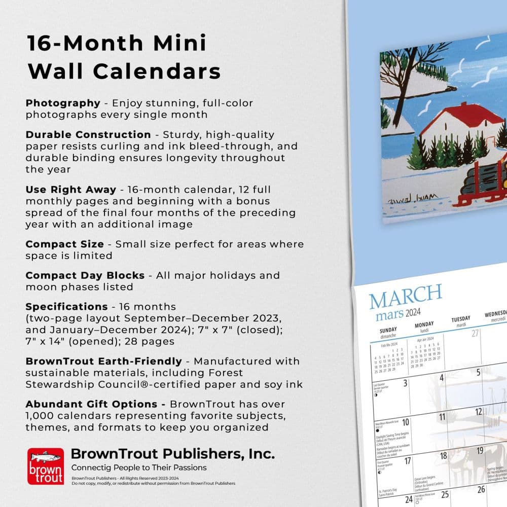 Lewis 2024 Mini Wall Calendar features