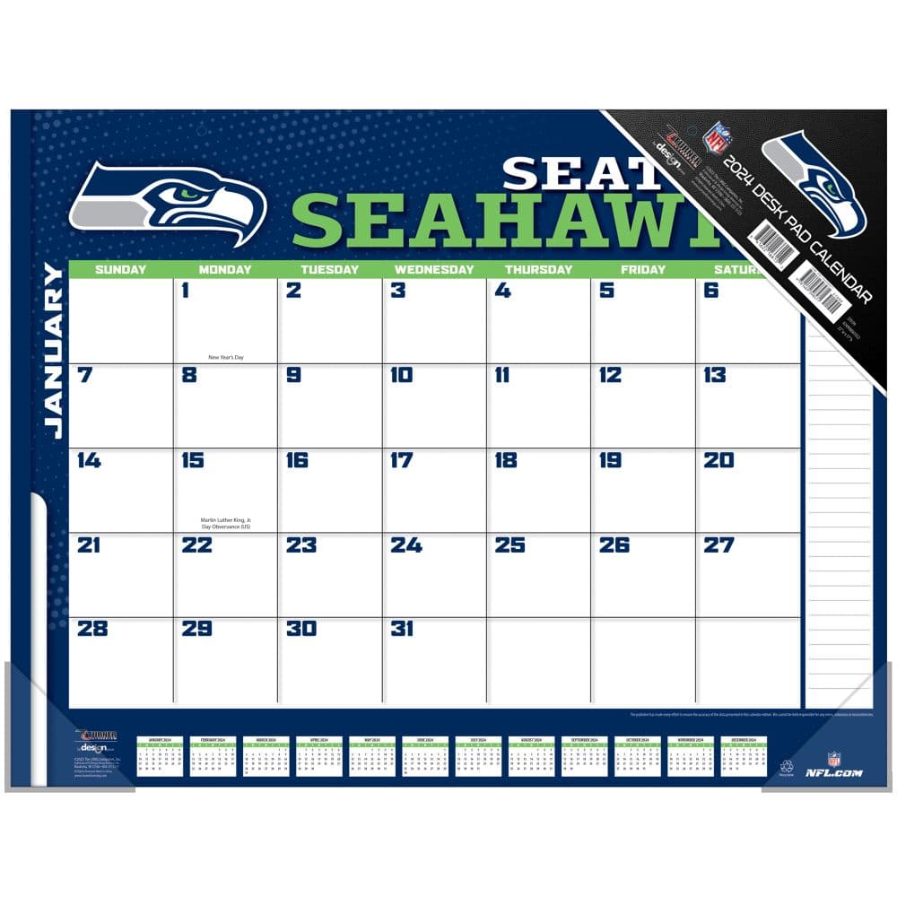 NFL Seattle Seahawks 2024 Desk Pad Main Product Image width=&quot;1000&quot; height=&quot;1000&quot;