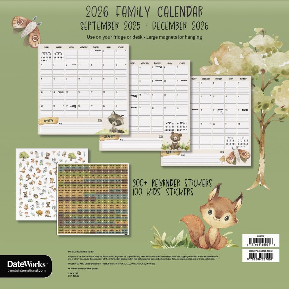 Animals Family 2026 Magnetic Desk Calendar First Alternate Image