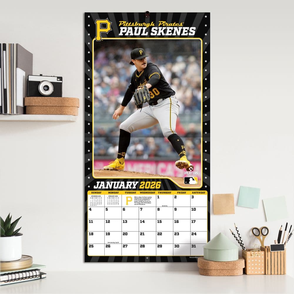 MLB Pittsburgh Pirates Paul Skenes 2026 Wall Calendar Fifth Alternate Image